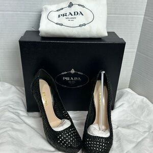 Prada heels Woven Leather Prada New in box